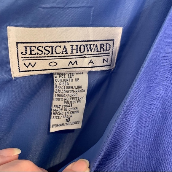 Jessica Howard Linen/rayon blend maxi sundress, size 18. - Picture 3 of 8